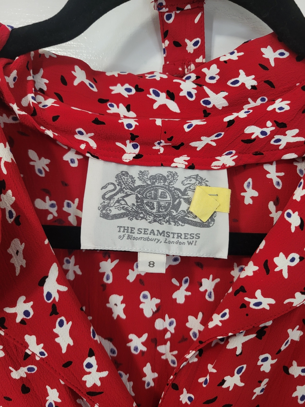 The Seamstress Red Floral Midi Dress
